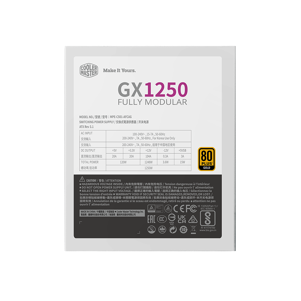 GX Gold 1250 ATX 3.1 White Edition image number 2
